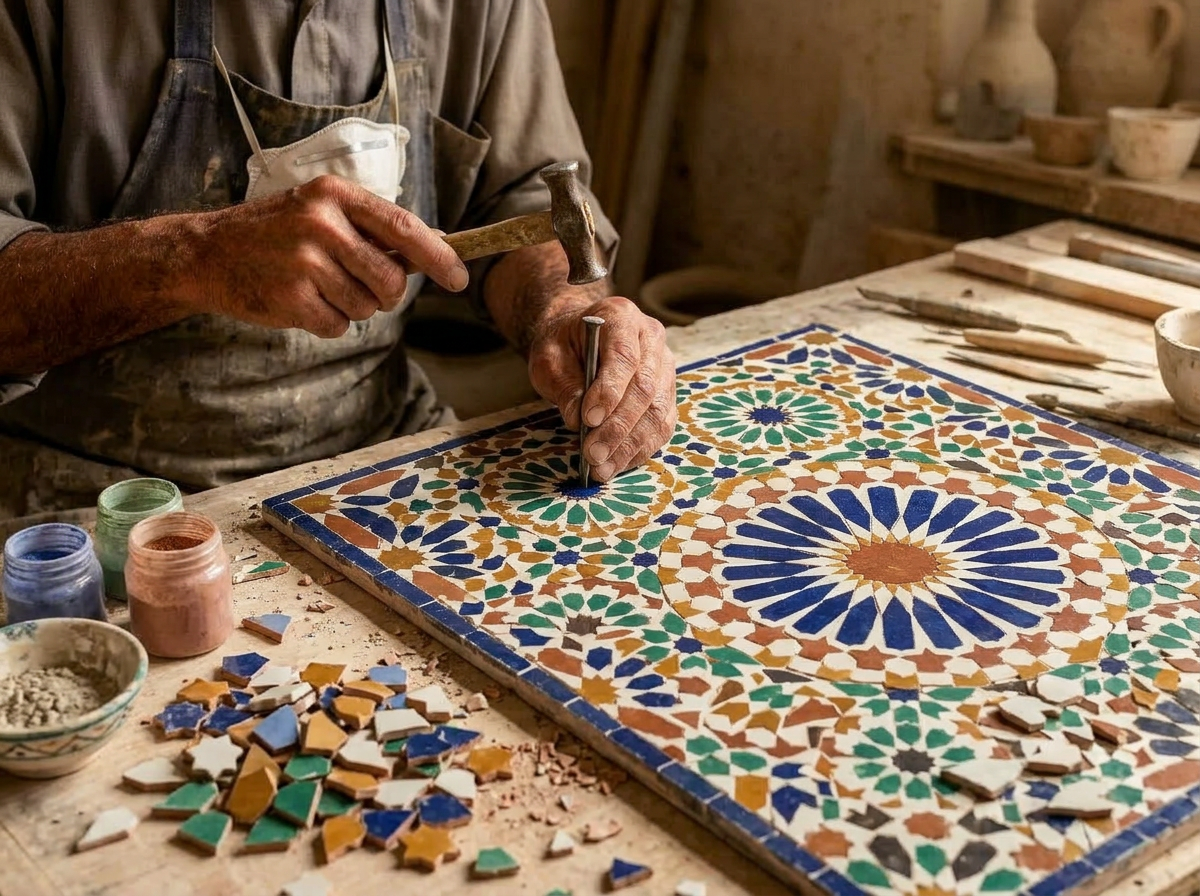 Artisan hands shaping clay